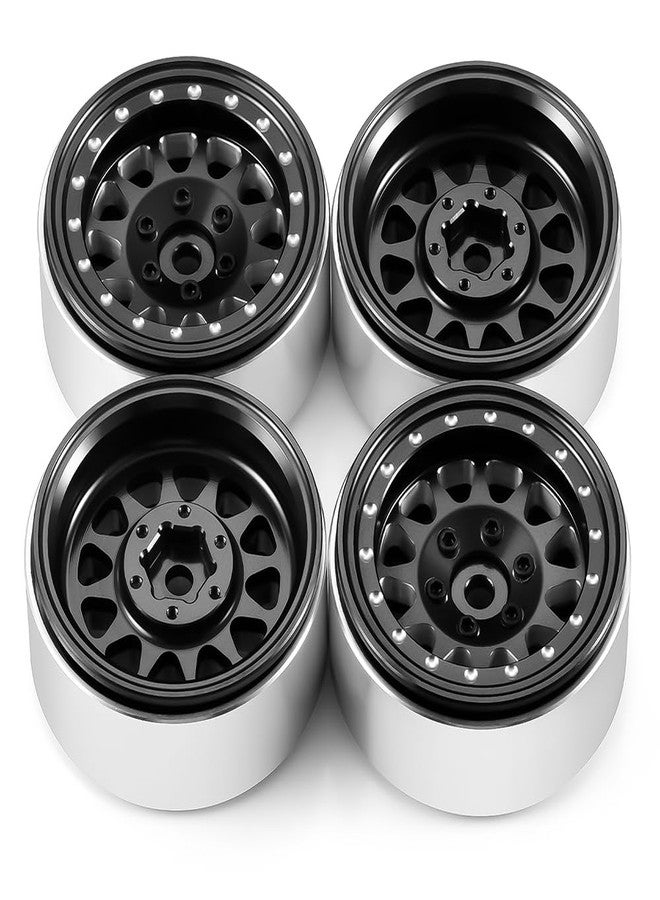 RCLIONS Aluminium 1.3" RC Beadlock Wheel Hub Rims for 1/24 1/18 TRX4M AXIAL SCX24 RC Crawler Car Upgrade Parts (Black) - Image 5